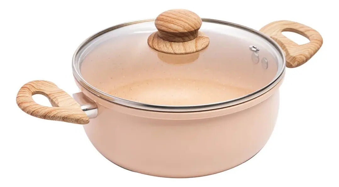 Caçarola De Indução Antiaderente Cerâmica 20cm Bege - Lyor Bege