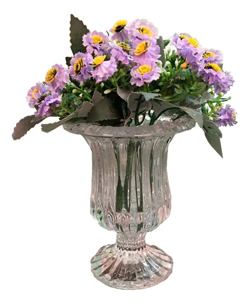 Lyor Renaissance Vaso Com Pé De Vidro 14 Cm Transparente