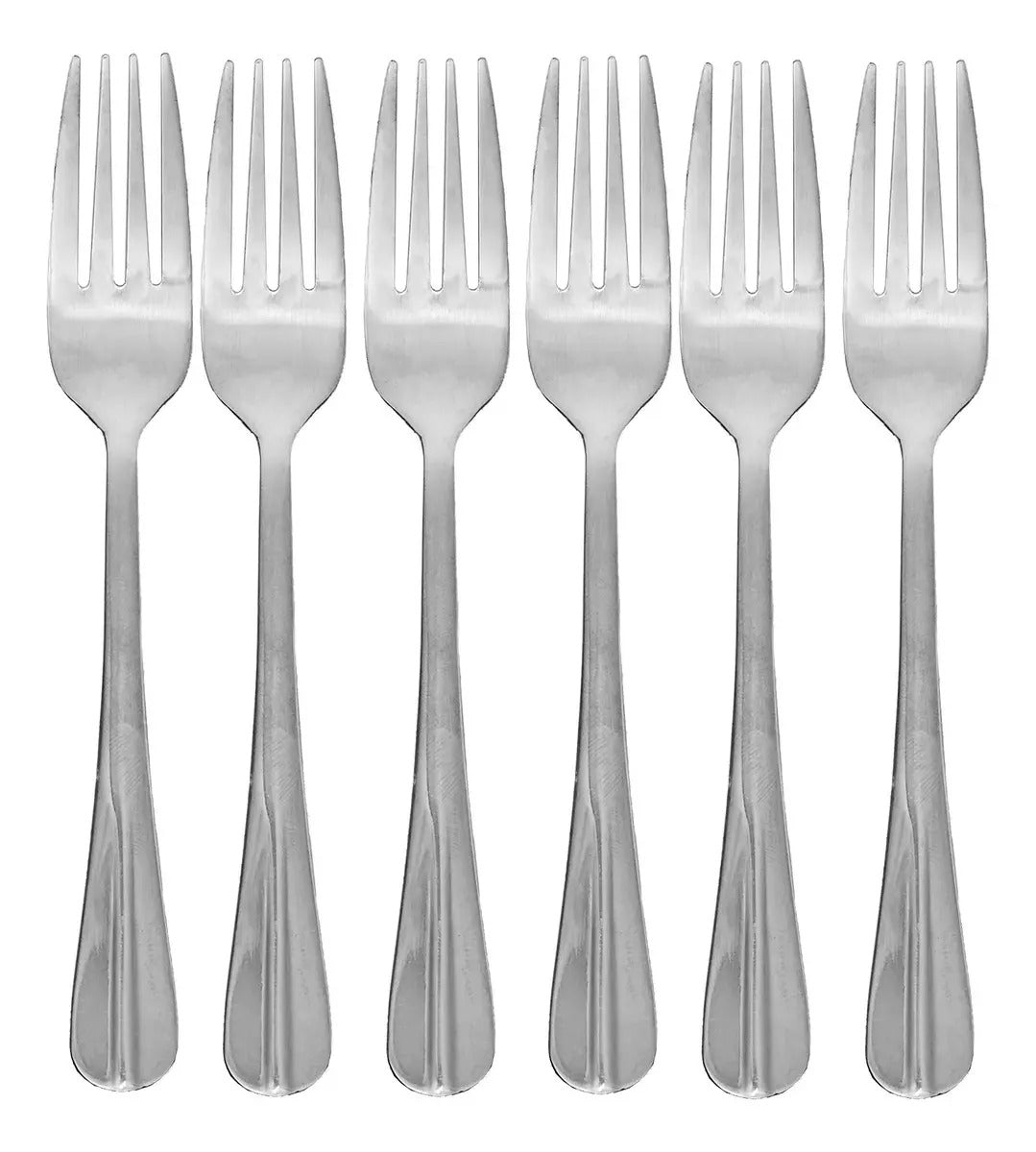 Jogo 6 Garfos Para Sobremesa De Aço Inox Positano 16cm Lyor Prateado