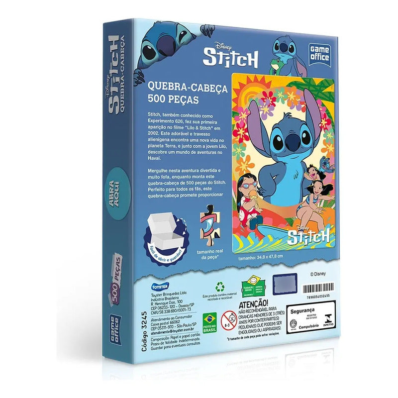 Stitch - Quebra-cabeça 500 Peças - Game Office - Toyster