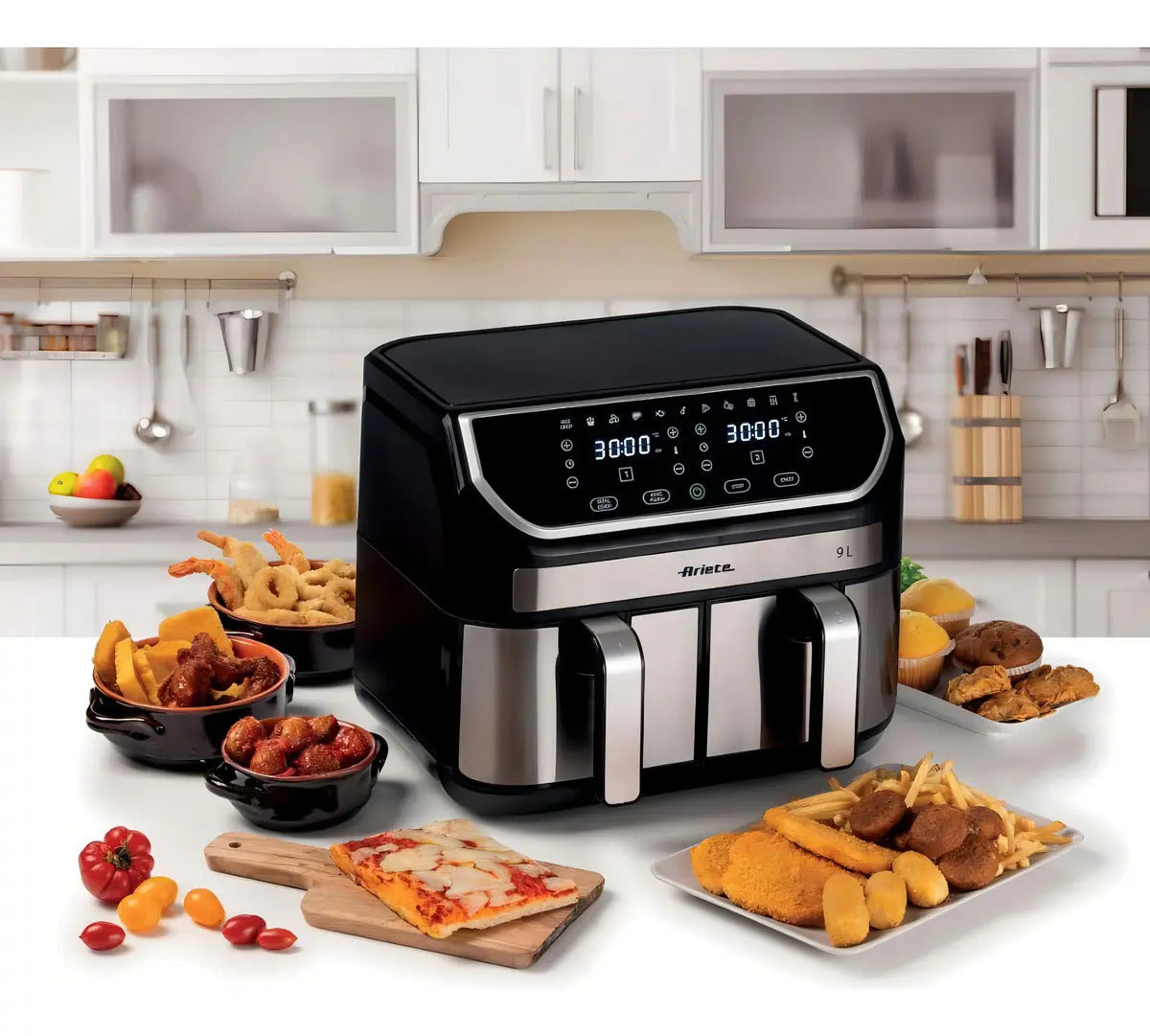 Fritadeira Air Fryer Metal Duplo Cesto Ariete 9 L 2100w Prateado 220v
