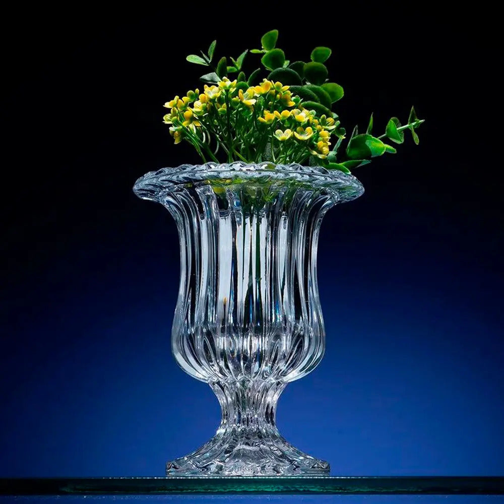 Lyor Renaissance Vaso Com Pé De Vidro 14 Cm Transparente