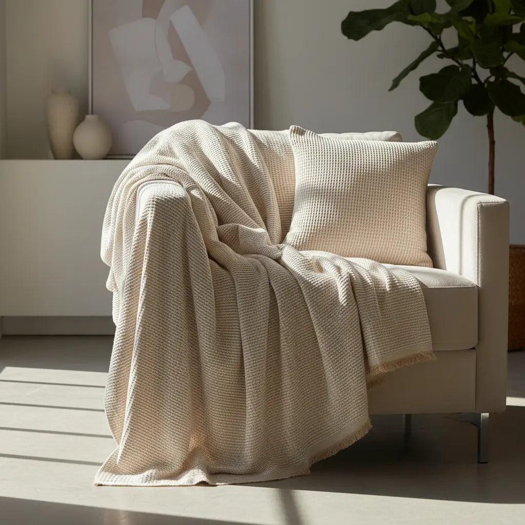 Xale Para Sofá Manta Atlás 120 X 180cm Jolitex Branco Xale