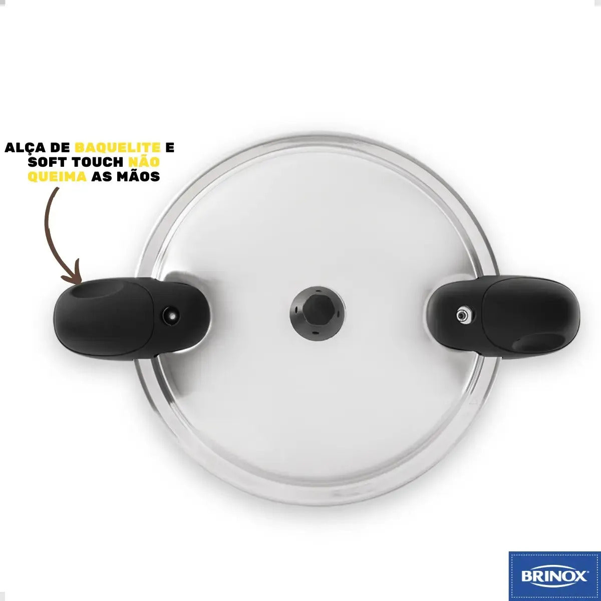 Panela De Pressão Brinox Pressure Indução Antiad. 5,4l Preta Cor Preto