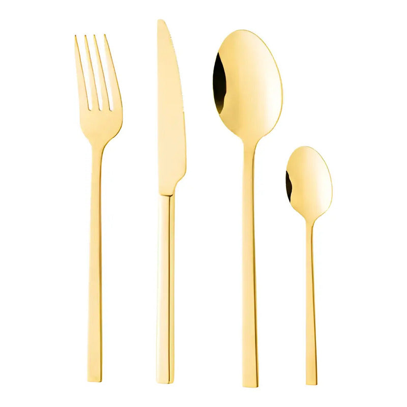 Faqueiro 24 Peças De Aço Inox Firenze Dourado Wolff