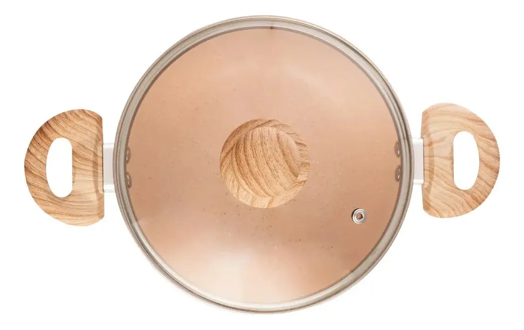 Caçarola De Indução Antiaderente Cerâmica 20cm Bege - Lyor Bege