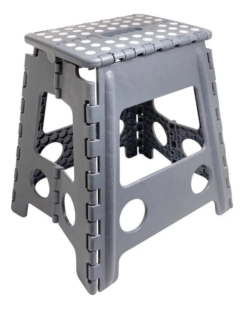 Banco Dobrável Lyor De Plástico Cinza 39cm