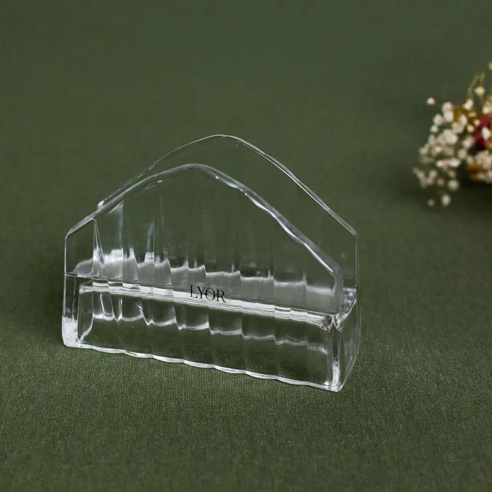 Porta Guardanapos Lyor Radial De Cristal 7,5cm X 12cm Prata