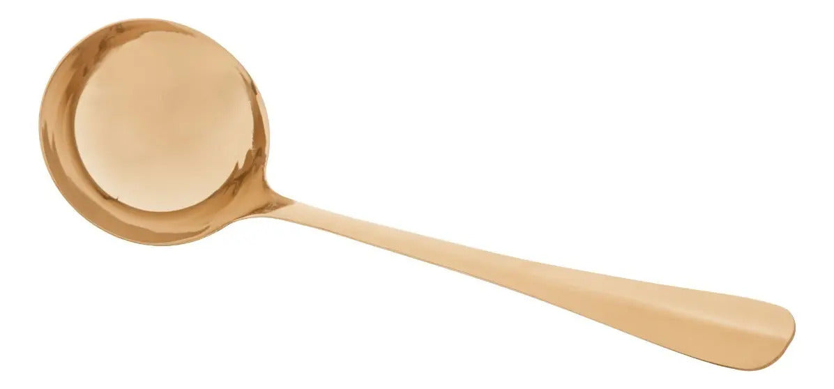 Concha Dourado Sopa Caldos Molho Aço Inox 33,5cm Lyor Dourado