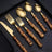 Faqueiro 24 Pcs Bambu Aço Inox Dourado Bon Gourmet