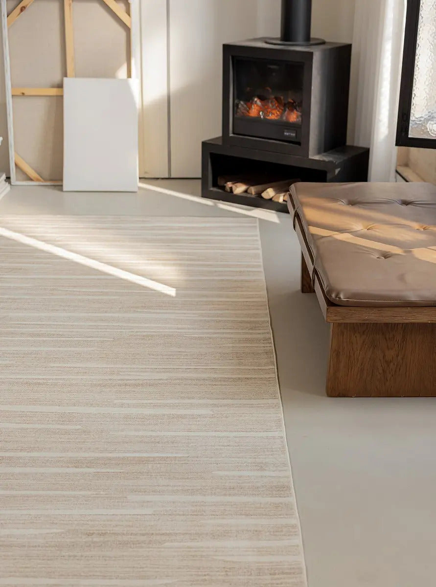 Tapete Vinci Jolitex Pelo Baixo 100% Poliéster 140x200cm 2 M 1.4 M Geométrico Bege