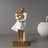 Escultura Decorativa De Família Em Resina Dourada  20cm Dourado