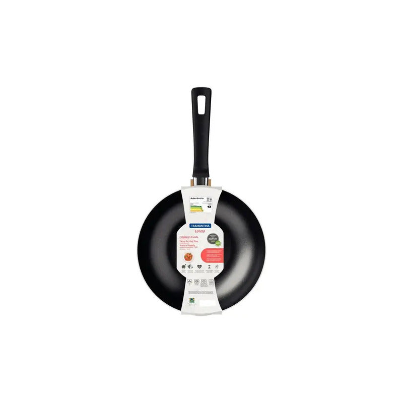Frigideira Funda Antiaderente Tramontina 24 Cm Cor Grafite Preto