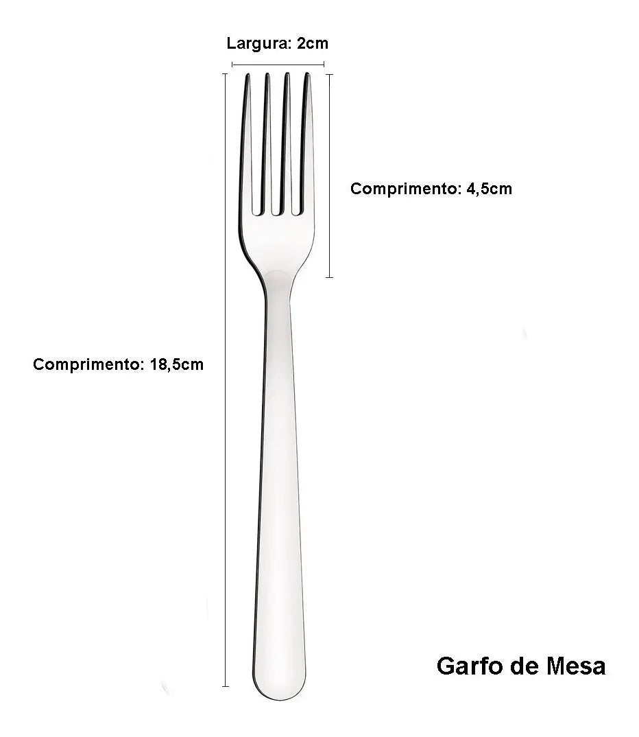 Jogo Talheres Faqueiro Búzios Aço Inox 24 Peças Tramontina Inox