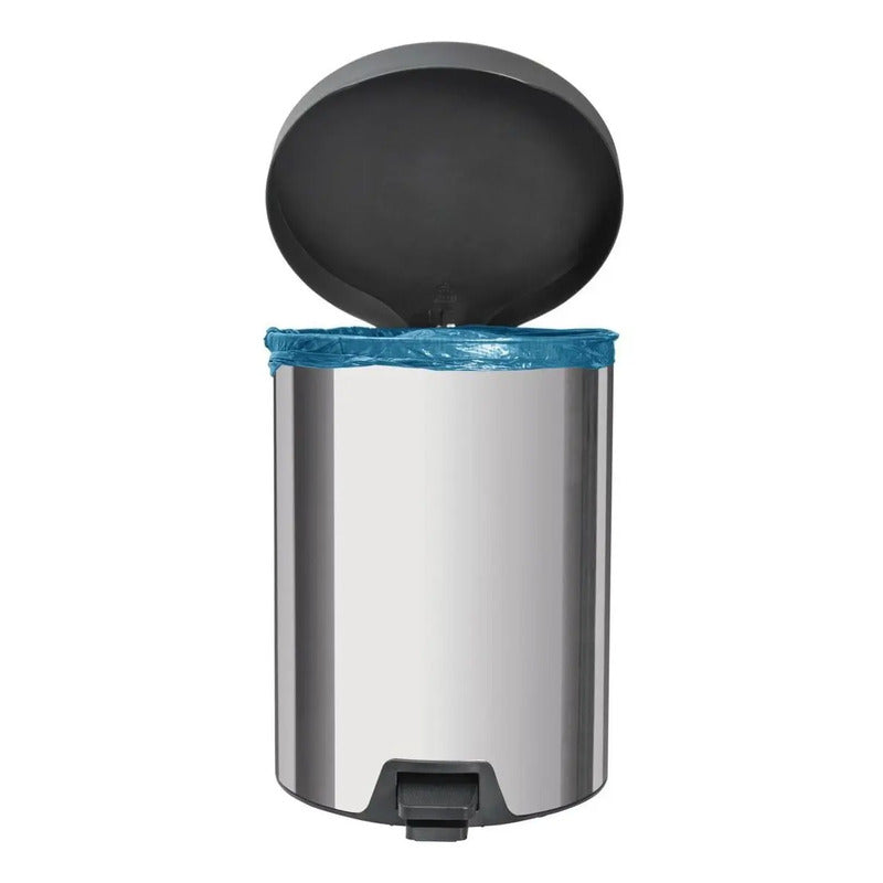 Lixeira Com Pedal New Tramontina 12l Aço Inoxidável Preta Grafite