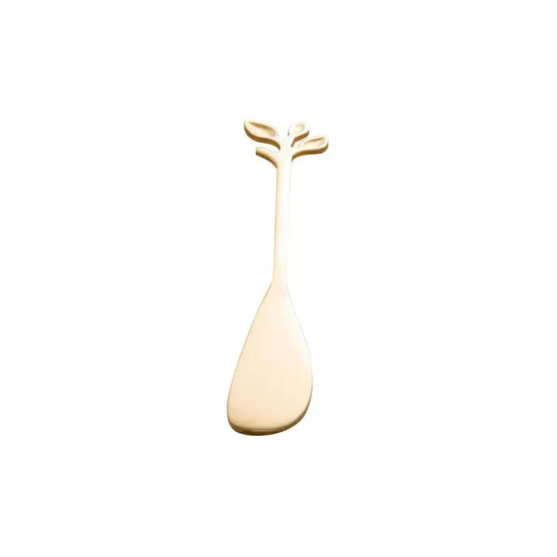 Cj 4 Espatulas De Aco Inox Leaves Dourado - Lyor Dourado