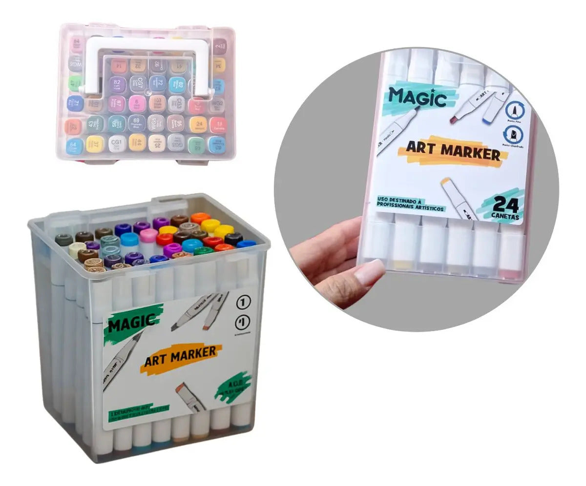 Canetinhas Touch Magic Kids Art Marker De Ponta Dupla Multicolor
