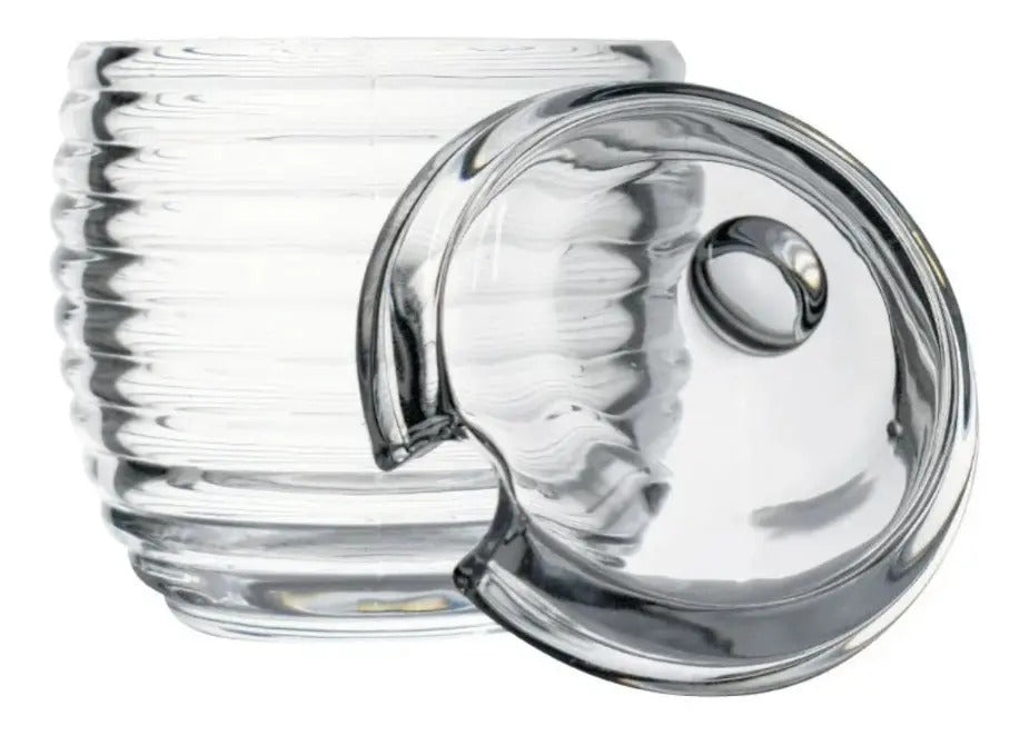 Meleira Vidro Cristal Colmeia 210ml Com Tampa Pegador Importss