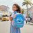 Mochila Disney Infantil Crianças Escola Rosto Stitch Azul Liso