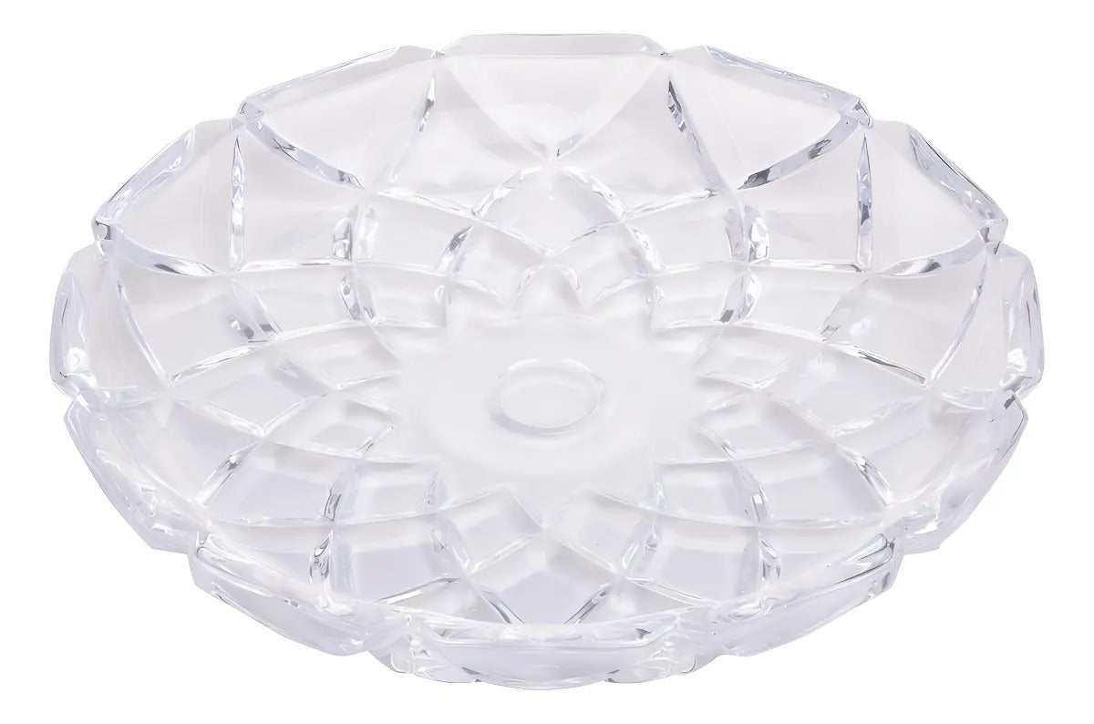 Prato De Sobremesa Bolo E Doces Cristal Diamond 18,5cm Lyor Cor Transparente
