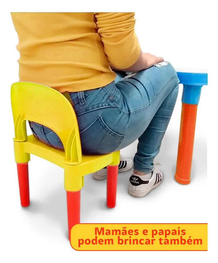 Mesa Cadeira Infantil Galinha Pintadinha Monte Líbano 2 A 9 Anos Amarela