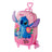 Mochila Lilo E Stitch De Rodinhas Maxtoy 3d Escolar Rosa Liso