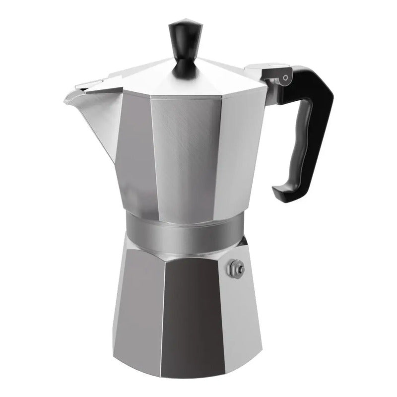Cafeteira Italiana Lyor De Alumínio 6 Doses Com Cabo 300ml Inox