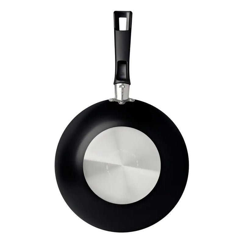 Frigideira Funda Antiaderente Tramontina 24 Cm Cor Grafite Preto