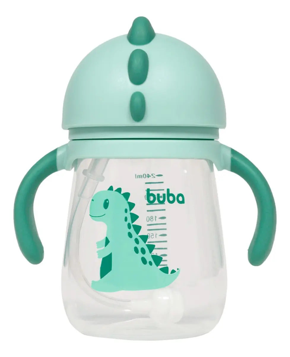 Copo Transição Antivazamento Válvula Dino Com Alça Buba® Cor Verde Liso