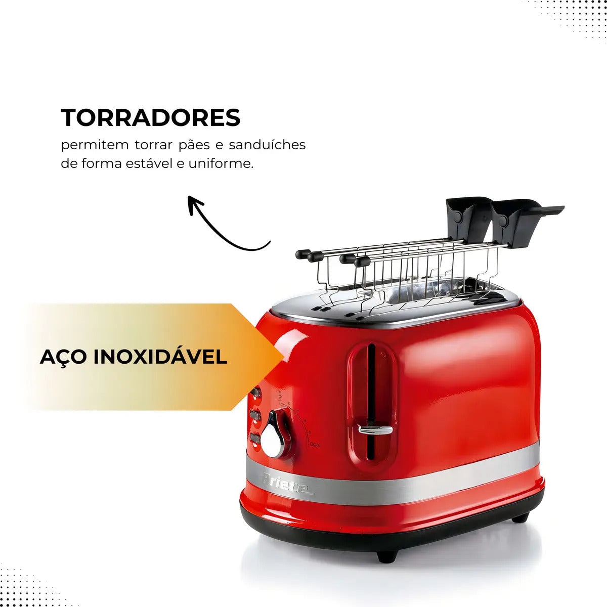 Torradeira Ariete Elétrica Moderna 2 Fatias Vermelho 220v Vermelho