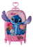 Mochila Lilo E Stitch De Rodinhas Maxtoy 3d Escolar Rosa Liso