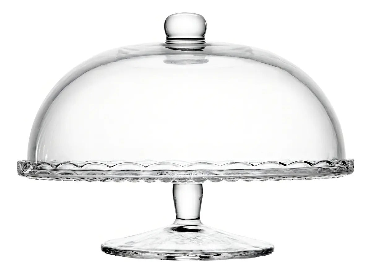 Prato P/bolo Torta C/pé Tampa Bangkok Cristal Wolff 29x21cm Cristal