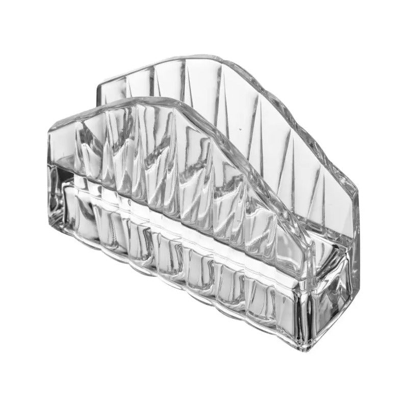 Porta Guardanapos Lyor Radial De Cristal 7,5cm X 12cm Prata