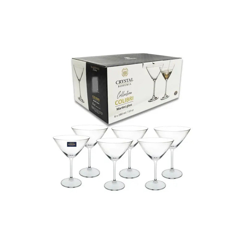 Jogo De Taças Para Martini Bohemia Gastro 280 Ml - 6 Peças Transparente