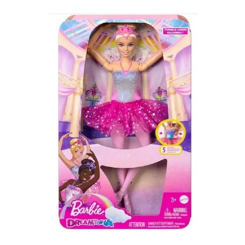Boneca Barbie Bailarina Com Luzes Brilhantes Luxo Mattel