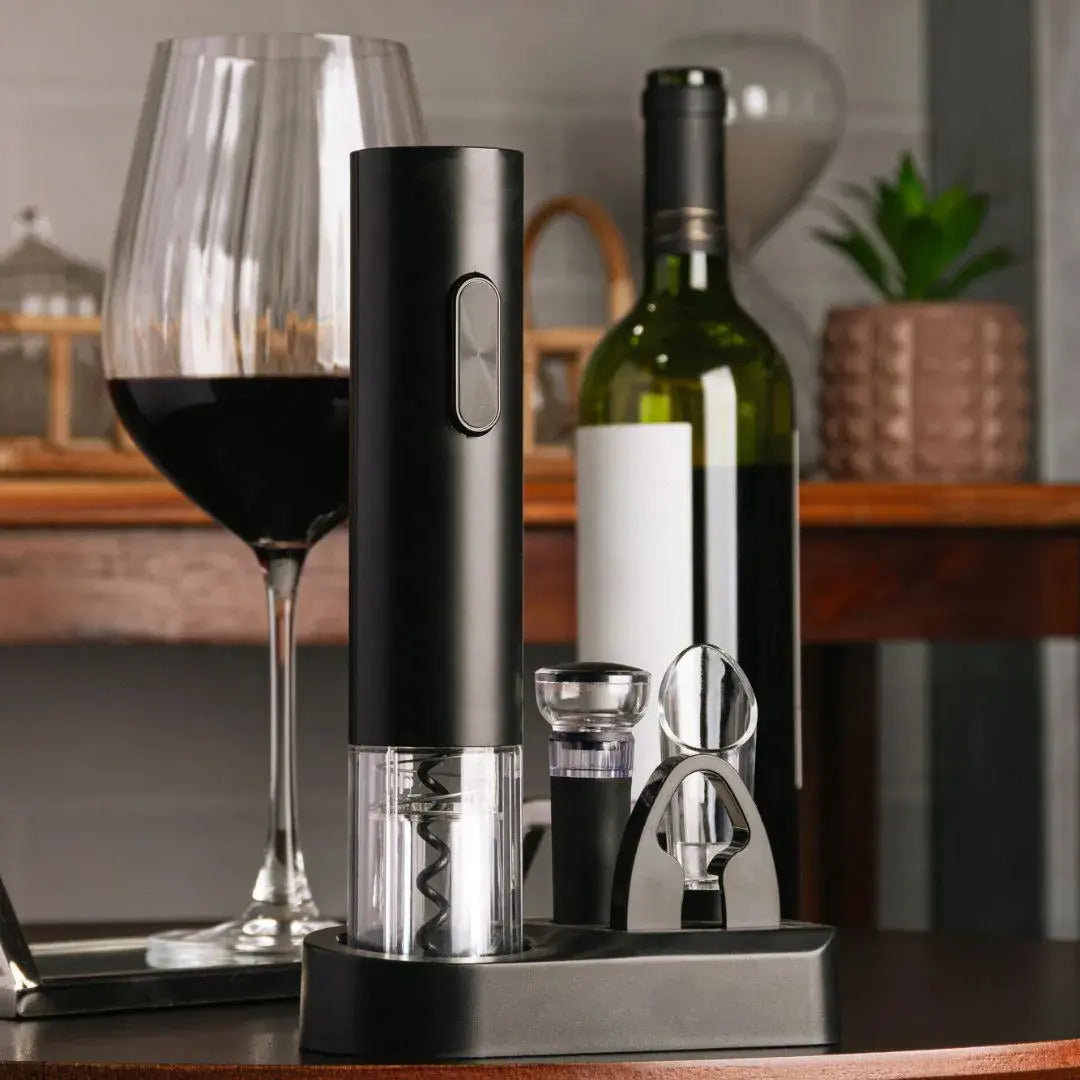 Conjunto Para Vinho Com 5 Peças E Suporte - Wolff