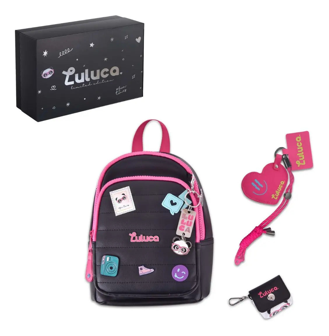 Mini Mochila Porta Fone E Chaveiro C/espelho Luluca Youtuber