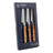 Kit 4 Facas Em Aço Inox - Wolff Tulum - Cabo Bambu Natural Prateado