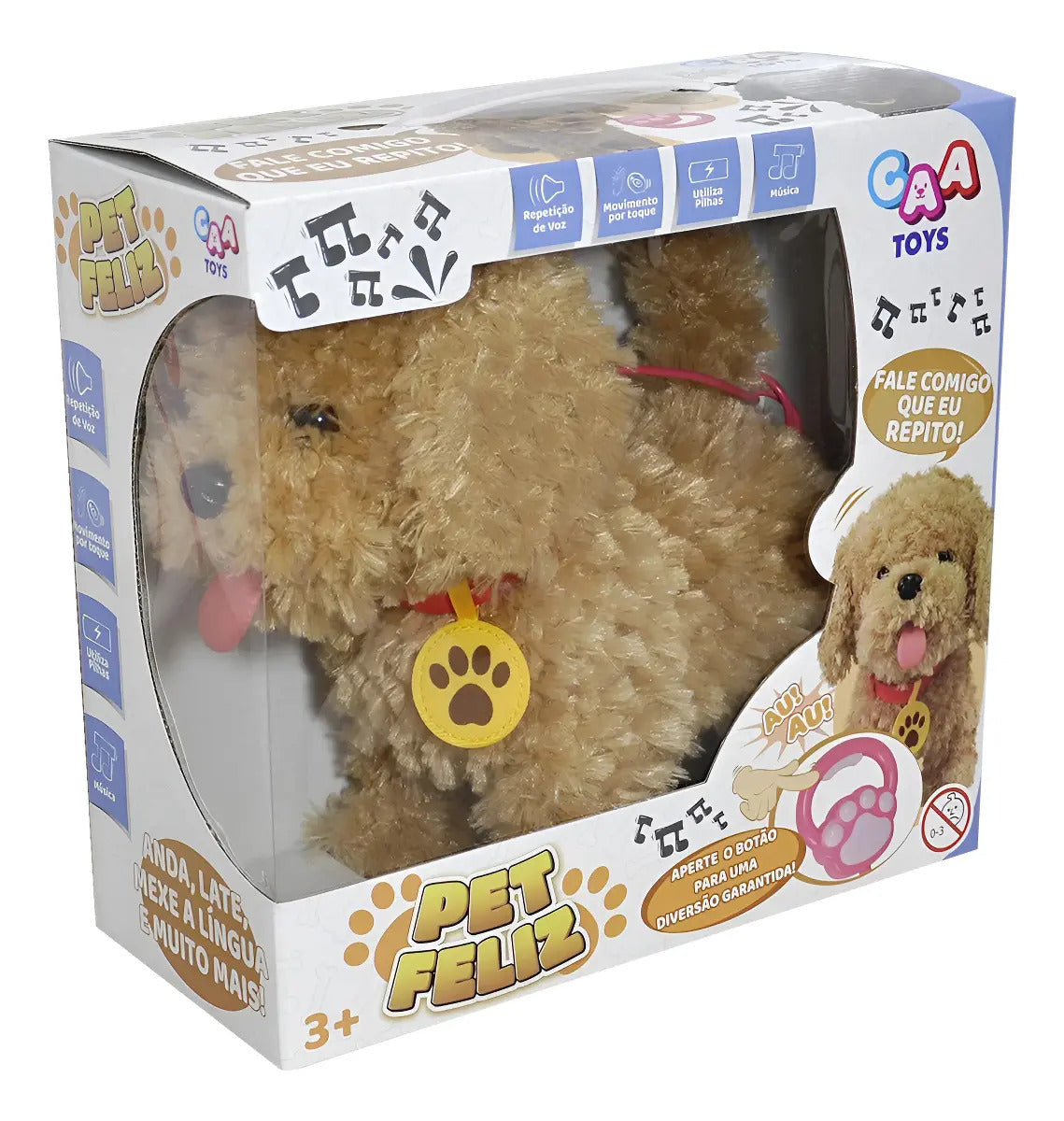 Cachorrinho De Pelúcia Fale Que Repito - Presente Laranja-escuro