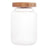 Porta Mantimento Lyor De Vidro Com Tampa De Acacia 700ml Transparente E Madeira