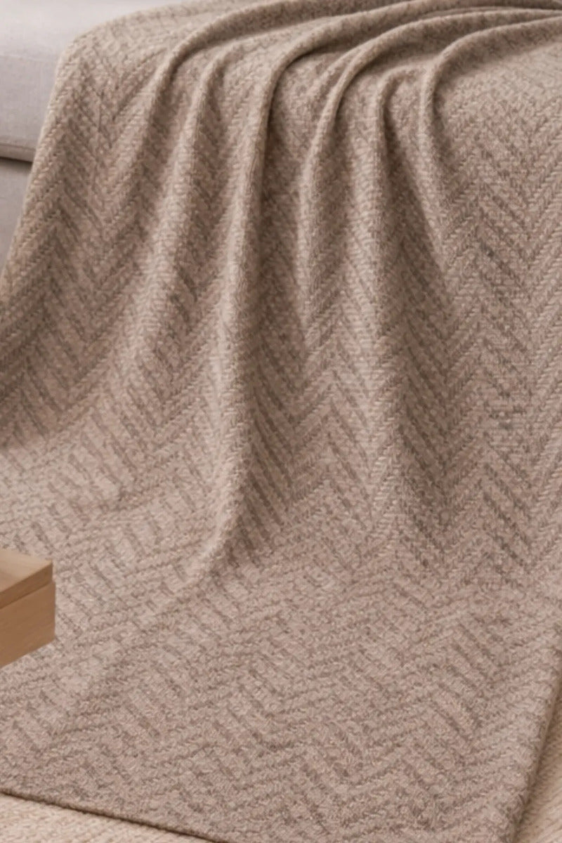 Manta Jacquard Decor 1.35 X 1.80m Caqui Vitalicia-bella & Co Cáqui Listras