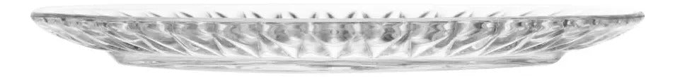 2 Pratos Lyor Radial De Sobremesa De Cristal 19,5cm Prata Geométrico