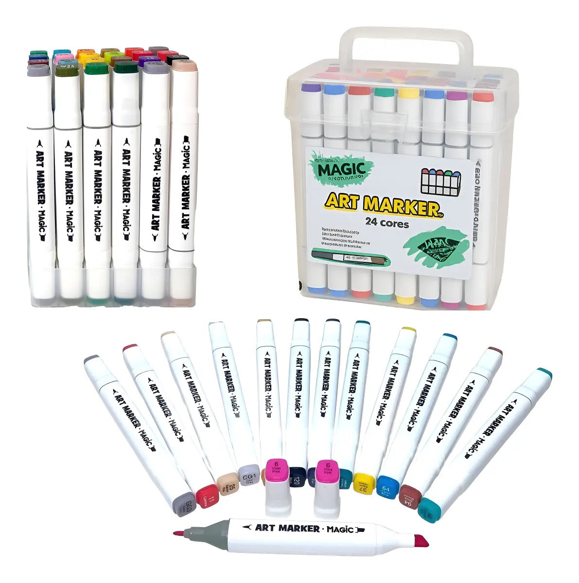 Canetinhas Touch Magic Kids Art Marker De Ponta Dupla Multicolor