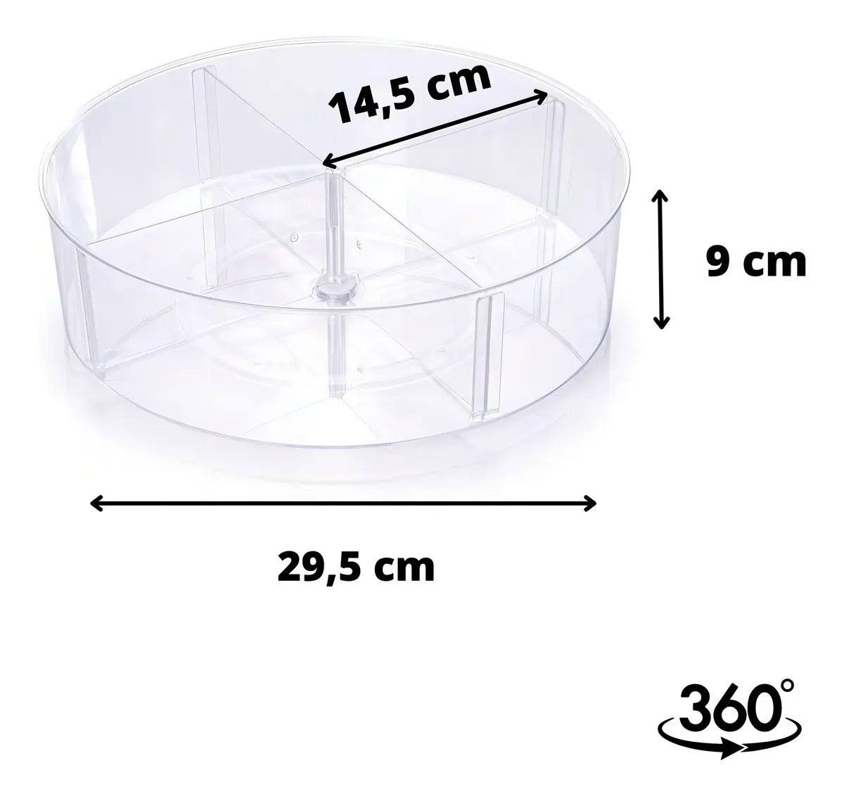 Organizador Plasútil Giratório De Maquiagem Com 4 Compartimentos Transparente