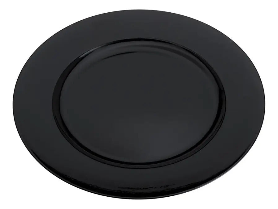 Sousplat Lyor Opala Preto Luxo Plástico 33cm Preto Liso