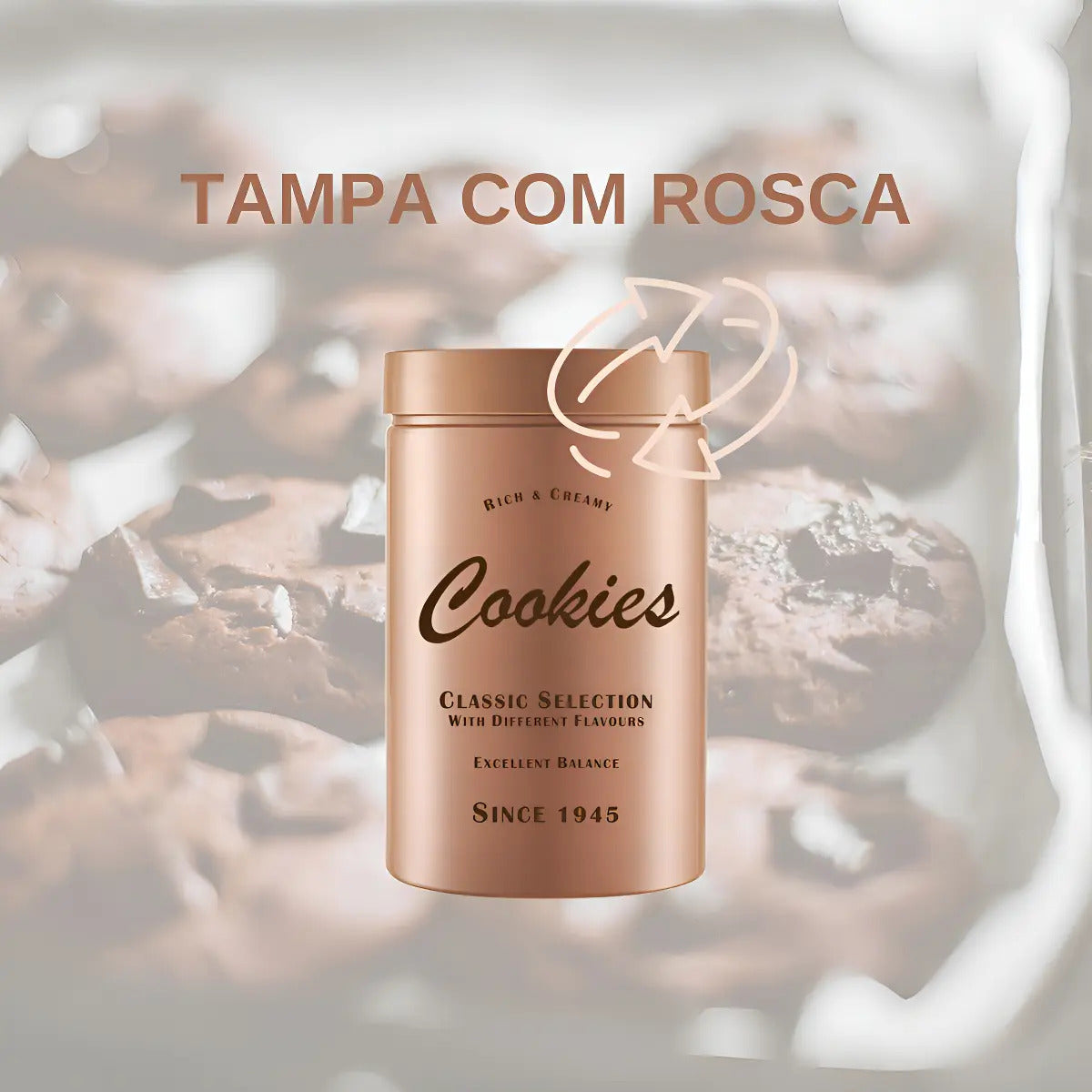 Pote Para Guardar Bolachas Biscoitos Cookies 1,5 Litros Baunilha
