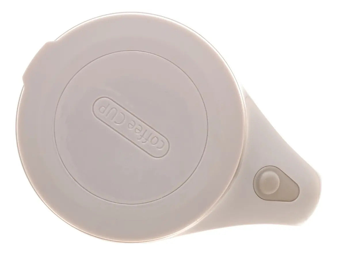 Caneca Mixer De Aço Inox Com Tampa Branca 440ml Lyor N/a