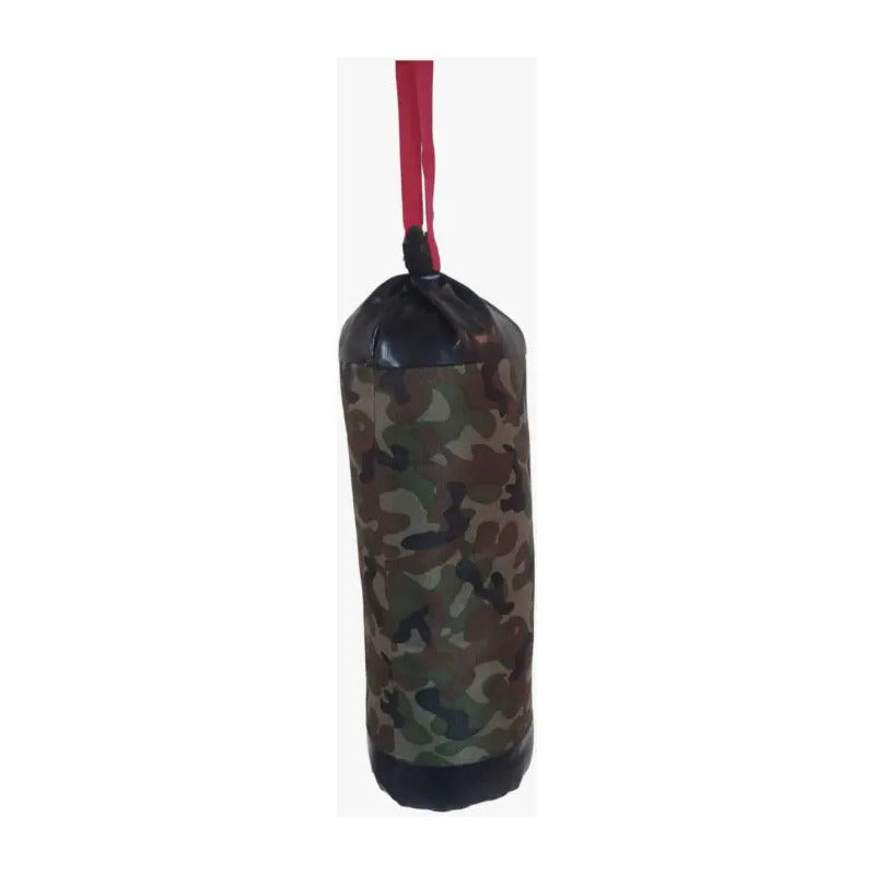 Saco De Boxe Com Luvas 42x15cm Infantil Camuflado Fitness Verde