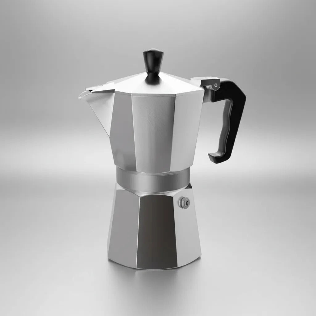 Cafeteira Italiana Lyor De Alumínio 6 Doses Com Cabo 300ml Inox