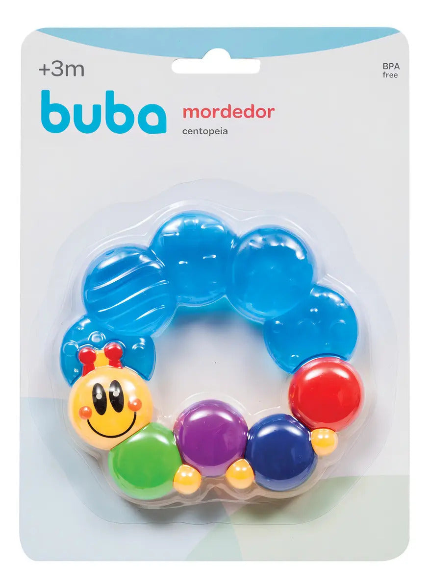 Mordedor Buba Para Bebe De Agua Gelado Massageador Gengiva Centopéia